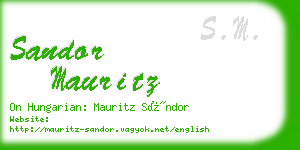 sandor mauritz business card
